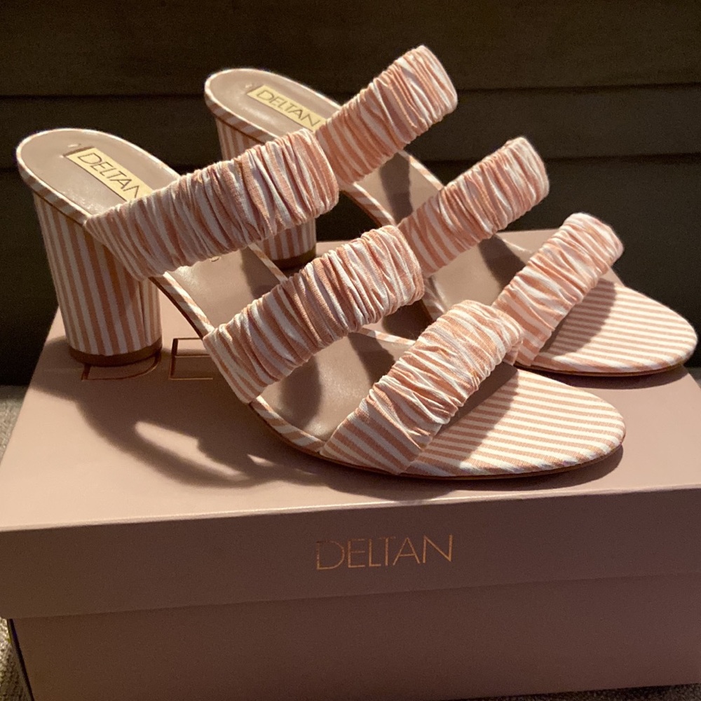 Dusty pink and white heels